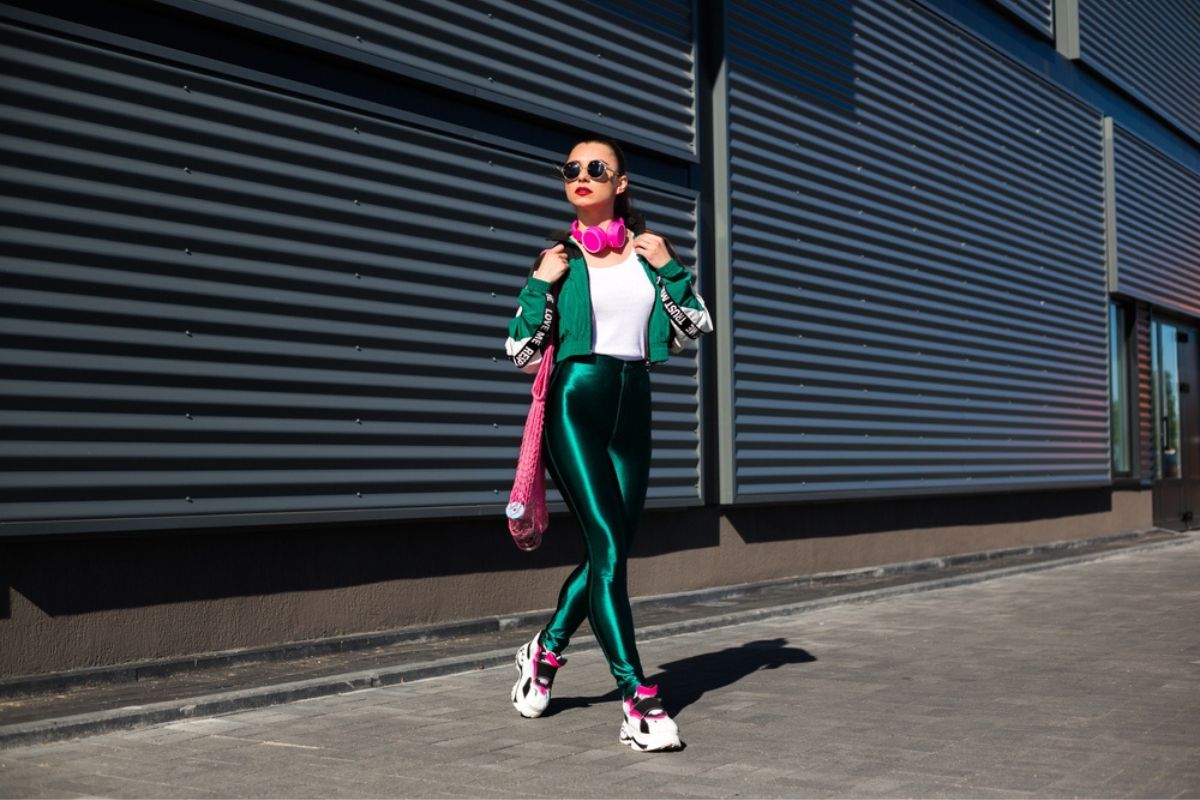 Beautiful stylish girl in heated jacket.