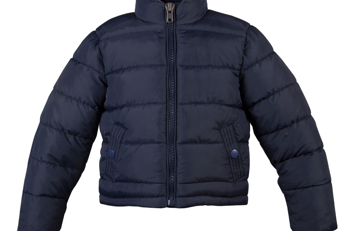 Down jacket isolated on white background.